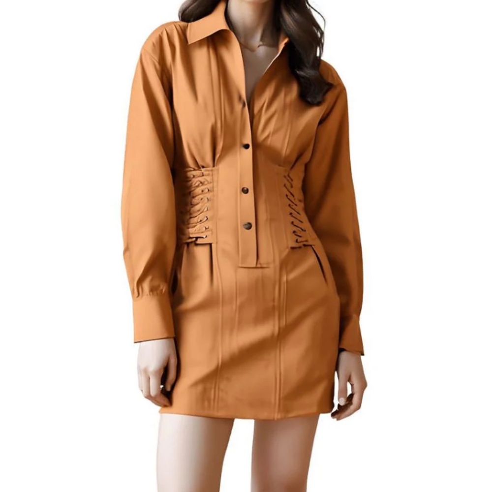 A.L.C.  Paisley Lace Up Trim Shirt Dress NWT